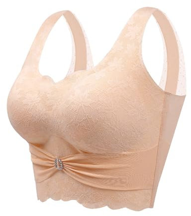 MOONBADI BH ohne bügel hellgelb Damen Sport-BHS ohne Bügel für Fitnessstudio, Yoga,mittlere Belastung, BHS mit herausnehmbaren Polstern t-Shirt BH 105C