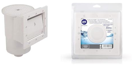 Gre AR100 - Skimmer pour Piscine Standard + buse de refoulement de Couleur Blanche & AR521 - Joint Double pour Skimmer + 2 Joints Valve Retour