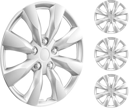 VEVOR Wheel Rim Cover Hubcaps, 16 in Diameter, Sturdy & Durable Scratch-Resistant Hubcap with Snap & Valve Nozzle Hole, ABS & PC Hubcap with High Rigidity & Less Wind Drag, Fits for All Weather Use