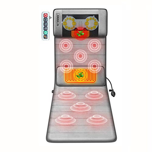 Comfier - Colchoneta de masaje de cuerpo completo con calefacción y 20 cabezales de masaje Shiatsu, para cuello y espalda, cojín de masaje lumbar de pantorrilla y relajación muscular (gris) aprendido