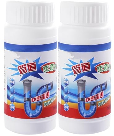 2PCS Powerful Sink &Drain Cleaner,Powerful Drain Cleaner & Pipe Dredge,Effective Pipe Unblocker with Fresh Sinks,Pow/erful Pipe Si/nk and D/rain Cl/eaner Agent,Pipe Dra/in Blockage Clea/ner