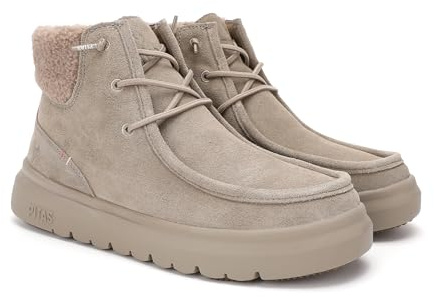 PITAS | BERNA | Casual damstövlar | utsågningskängor | lågskaft, urban stövel | klänning stövlar | platta låga stövlar | vinterstövel | Walkin skor pitas, Beige, 36 EU