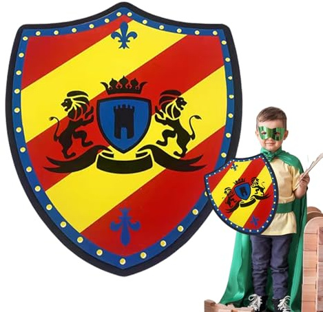Genérico Leksaksvapen - Battle Shield för hållbar leksak rustning | skyddsutrustning för barn | handvapen, rollspelstillbehör, medeltida klädleksak,