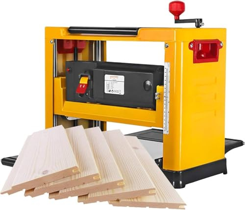 Raboteuse électrique d'établi 2000 W, 33 cm (13 pouces), moteur en cuivre, 8000 tr/min, raboteuse multifonctionnelle pour le travail du bois, hauteur de coupe réglable de 6 à 160 mm, épaisseur de 1