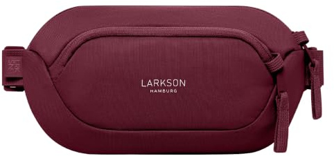 Larkson Bolso de Pecho Mujer y Hombre Rojo - Helge - Bolsa en Bandolera con Bloqueador RFID y Trabillas Antirrobo sobre la Cremallera - Acolchado de Malla - Repelente al Agua