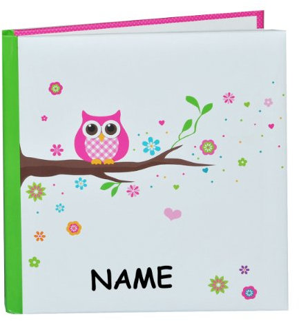 Freundebuch/Poesiealbum - Bunte Eulen - BLANKO - für Mädchen/Jungen - mit Namen - dick gebunden für Schulfreunde Poesie Hardcover - Meine Freunde Buch Kin..