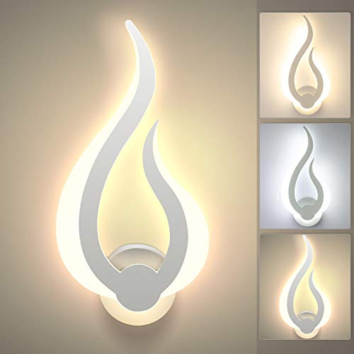 Lightess Applique da Parete Interno LED Lampada Dimmerabile 3 Colori 10W