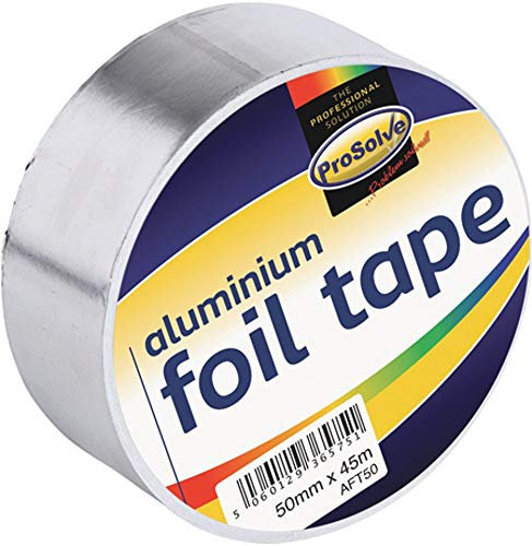 2 Rolls Prosolve 50mm x 45m Aluminium Foil Tape Heat Insulation Reflective Duct Self Adhesive