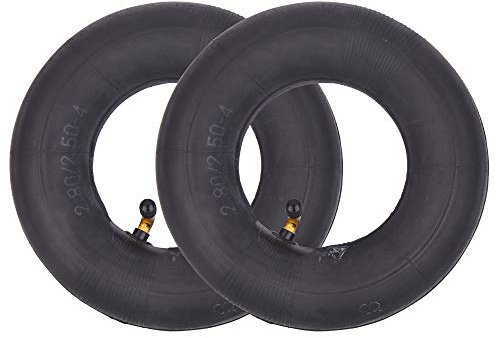 2 pack of Inner Tube with TR87 Bent Valve Stem 2.80/2.50-4 280/250-4 replacement for Hand Trucks, Utility Wagon Cart, Lawn Mowers, Wheelbarrows, Dollys, Scooters