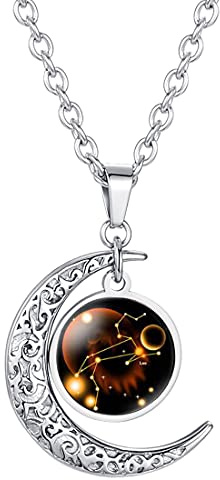 Caimeytie Halsband dam hänge måne smycken horoskop stjärntecken, Kristall