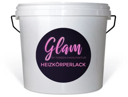 Farben Manufaktur Glam Heizkörperlack auf Kreidebasis auch mit Glitzer Heizkörperfarbe Kreidefarbe bunt sdm. Glitzerfarbe 1L, Farbe: sattes pink mit silber Glitzer