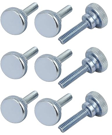 M6 X 25mm Flat Knurled Head Fully Threaded Thumb Screws Bolts Fastener, Thumbscrew Threaded Knurled Grip Knobs Thumb Screw, 10pcs