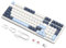 FREEWOLF K8 Clavier de Jeu Mécanique sans Fil à échange à Chaud, Clavier Filaire Rétroéclairé RGB, Commutateur Rouge, Bluetooth/2,4 GHz/USB-C Tri Mode avec Batterie 4000 mAh pour Mac/Win – Bleu/Blanc