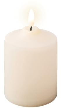 Lumineo Vela LED con temporizador, 7 x 12 cm, para interior y exterior, vela artificial con función de temporizador de 6 horas, velas sin llama, velas para exteriores, velas de iglesia, velas