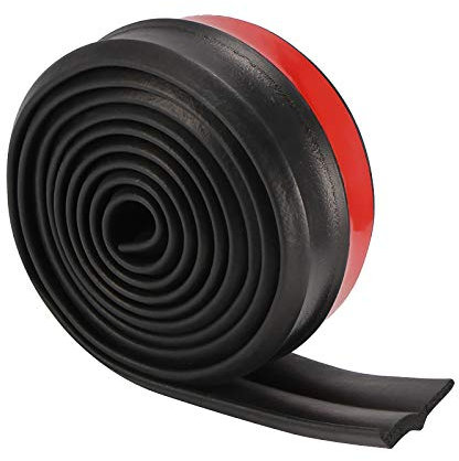 Car Front Rear Bumper Protector, 2.5M/8.2FT Universal Car Bumper Strips Rubber Bumpers Lip Splitter Body Skirt Spoiler, 60 MM Width