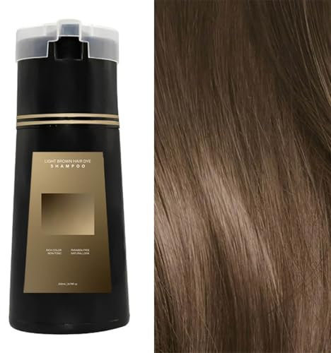 Shampoo tintura per capelli istantanea, colorante per capelli, colorante per capelli, colore a lunga durata, per uomini e donne, 200 ml (#marrone chiaro)
