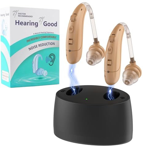 Amplificatore acustico digitale - Adatto agli Anziani, Dattamento Ergonomico Dietro L'orecchio, Amplificazione Rumori, Volume Regolabile, Facile daUsare, Ricarica USB