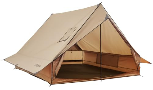 VEVOR Tente Chaude pour 2 Personnes, Tente d'hiver Portable avec Trou de Poêle, Poteaux, Sac de Transport, Abri Léger à 4 Saisons, Tissu Imperméable PU2500 mm, pour Camping, Randonnée, Pêche, Chasse