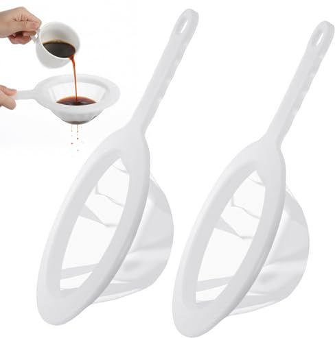 Matwsec 2PCS Extra Fine Mesh Strainer 120 Mesh Nylon Ultra Fine Mesh Strainer with Handle for Filtering Yogurt Juice Coffee Milk Honey Matcha Kitchen