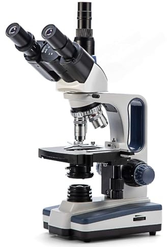 SWIFT Microscopio SW350T, 40X-2500X, Microscopio de Laboratorio para Investigación con Oculares de Gran Angular 10X / 25X, Condensador de Abono Mecánico, Compatible con Cámaras