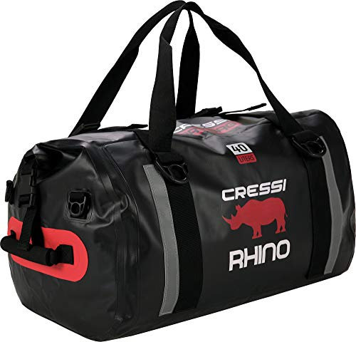 Cressi- Rhino Dry Bag, Schwarz Rot, 40 Lt