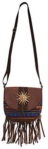 WOOOOZY Tasche Hippie Festival mit Fransen in Lederoptik