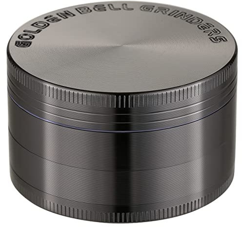 Golden Bell 3 inch Grinder 4 Layers Spice Grinder Zinc Alloy Grinder - Nickle Black