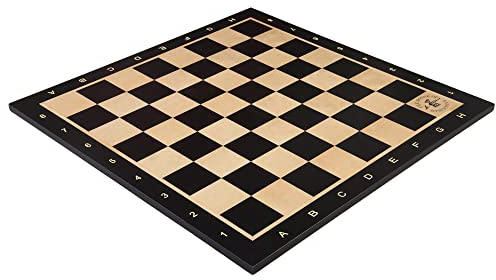 The House of Staunton Blackwood and Maple Wooden Tournament Chess Board - 2.25 Squares with Notation and Logo
