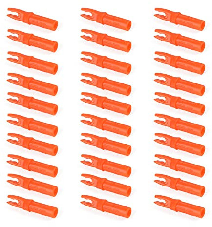 NIKA ARCHERY 30 Stück Pfeilnocken Ersatznocken für Bogenschießen, ID6,2 mm/0,244 Zoll, Einsätze aus Kunststoff, Ersatznocken für das Bogenschießen ORANGE