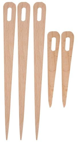 Agatige Big Eye Stricknadeln, Holz Hand Loom Stick Set, 5 stücke DIY Holz Big Eye Stricknadeln Gobelin Weben Handwerkswerkzeuge für Pullovern, Hüten, Schals, Wandbehängen, Wandteppichen