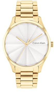 Calvin Klein Analog Quarzuhr Für Männer und Frauen Kollektion CK Burst mit Goldfarben Edelstahlarmband - 25200232