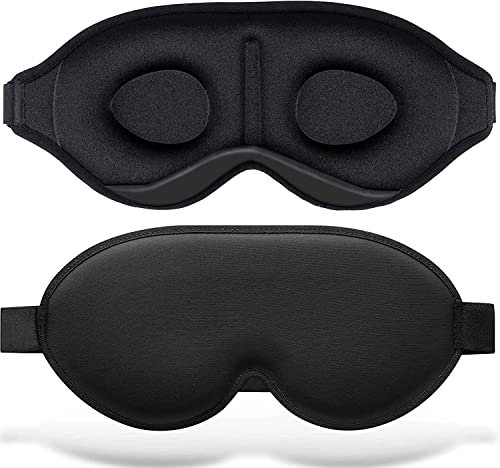 Masque de Nuit, Sommeil 3D Doux et Confortables, Masque Oculaire de Sommeil Ultra-ajusté Pour Les Dormeurs Latéraux Cache Oeil Pour Dormir,Voyage, La Sieste et L'insomnie