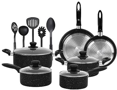 Velker - batteria da cucina a induzione 15 pezzi - kit pentole a induzione con rivestimento antiaderente adatto a tutti i piani cottura. Set pentole cucina