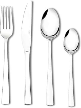16-delars bestickset i rostfritt stål för 4 personer – högkvalitativ design, rostbeständig och hållbar, perfekt för vardagen eller speciella tillfällen bestickset i rostfritt stål