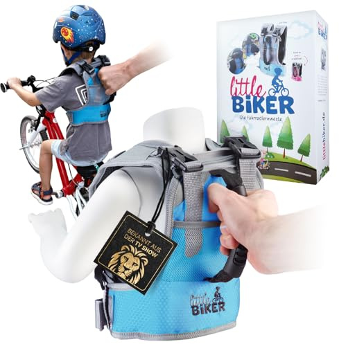 Little Biker Aiuto per l'apprendimento dei bambini, gilet con maniglia, apprendimento in bicicletta, corsa, pattinaggio in linea, sci, pattinaggio su ghiaccio, pattinaggio a rotelle, regolabile (Soft