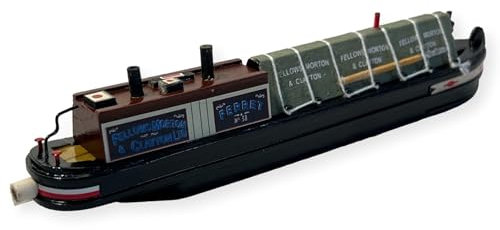 Thorness Detailed 20cm Wooden Model Canal Narrowboat Barge 'Ferret' | Fully Assembled, OO Gauge | Ideal Canal Boat & Narrowboat Gift