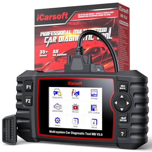 iCarsoft Car Diagnostic Tool for Ben.z/Smart/Sprinter, 30+ Service Functions OBD2 Scanner, MB V3.0 All System Code Reader, Bi-Directional Control, Auto VIN, Continuous Software Update