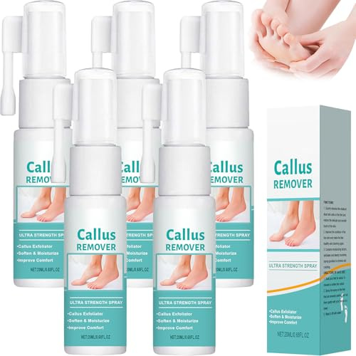 Kraftfull spray mot liktornar och förhårdnader, elimineringsspray för död hud, omedelbar fotspray för förhårdnader och död hud, för alla typer, 20 ml (5 st)