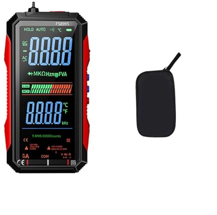 FS899S Digitales Multimeter-Voltmeter-Tester, mit USB-C-Akku, misst AC/DC-Spannung, Strom, Widerstand, Kapazität, Frequenz und Temperatur, großes Display mit Hintergrundbeleuchtung für Zuhause (FS899S