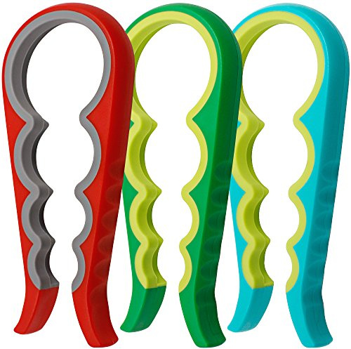 3-pack burköppnare, AIFUDA gummigrepp glidsäker flaska lock öppnare för artrit Seniors små styrka och svaga händer - (röd, grön, blå)