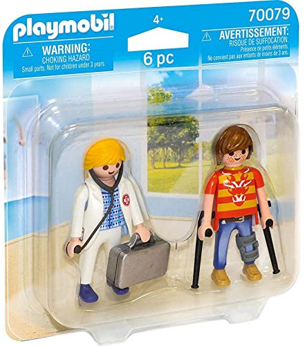 PLAYMOBIL Duo Pack Duopack Doctora y Paciente, Multicolor (70079)
