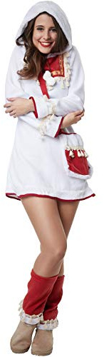 dressforfun 900521 - Damenkostüm edle Eskimodame, Traditionelles Kurzkleid inkl. Beinstulpen und Umhängetasche (M | Nr. 302604)