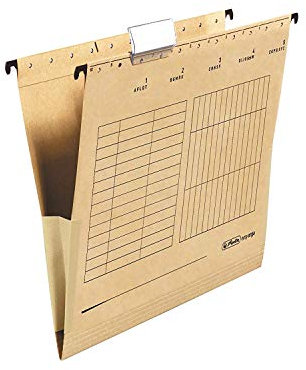 Herlitz 10843373 Hängetasche (A4 mit Leinenfröschen) 4 Karton braun, 32 x 23,7 cm (100 er (herlitz), Tasche)