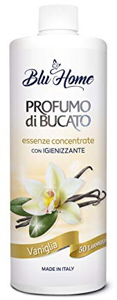 Blu Home Profumo per BUCATO, Essenza Profuma Bucato, Essenza Bucato a Lunga Durata, Super Concentrato per Lavatrice (500 ml (Confezione da 1), Vaniglia)
