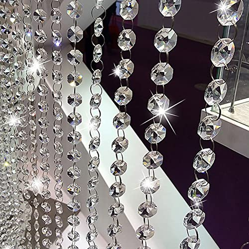 10 corde di perline per tende per porte, perline in cristallo acrilico, perline per porte e finestre, divisori, matrimoni, compleanni, feste, decorazioni con nappe, lunghe 1 m