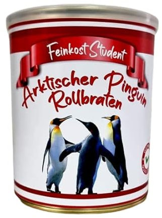 Arktischer Pinguin Rollbraten aus der Dose, Scherzartikel, Lustige Geschenkidee, Party-Brüller, Spaßgeschenk, Halloween, Geburtstagsgeschenk von Feinkost Student