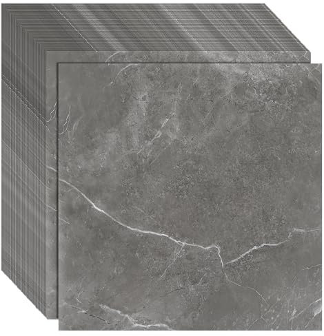 CYEER 40 stycken PVC-golvbeläggning självhäftande 30 x 30 cm, vinylgolv självhäftande vattentät, självhäftande golvplattor för kök, vardagsrum, badrum