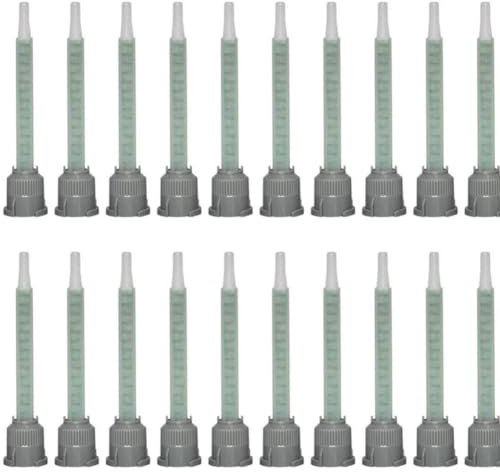 Steowsey 20 Pieces Mixing Nozzles Adhesive Cartridges Tip for 50ml Resin Mixer Adhesive Applicatior 16-Element,1:1 Ratios
