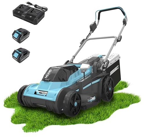 Cecotec Tagliaerba a Batteria Terrenator E3 Liberty Z Plus. Motore Brushless, 2 Batterie 21V 4Ah, Caricatore Doppio, Z-Tech 25-75mm, Taglio 38cm, 3in1 Mulching, Sacco 40L, Ruote Posteriori XL