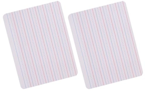 WRITWAA Tableaux Blancs Effaçables à Sec Double Face Lignes, Lot de 2, Surface Résistante, pour Apprentissage la Maison Bureau, Adaptés à Âges 23X30,5 CM